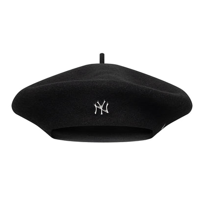 New Era Damen New York Yankees Baskenmütze aus Meltonwolle - Pin Badge - Schwarz