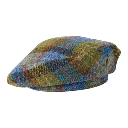 Failsworth HARRIS TWEED Baskenmütze - Blau-Moosgrün