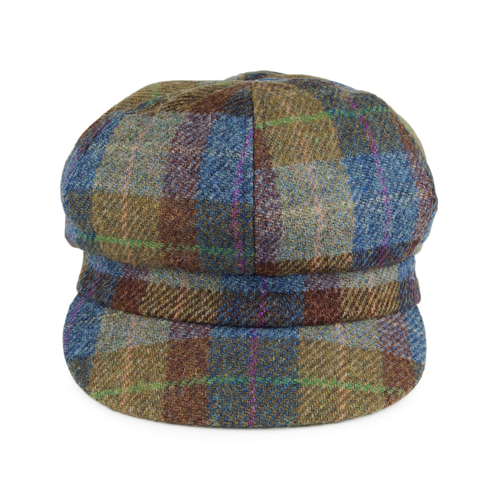 Failsworth Gabby HARRIS TWEED Bakerboy Ballonmütze - Blau-Grün
