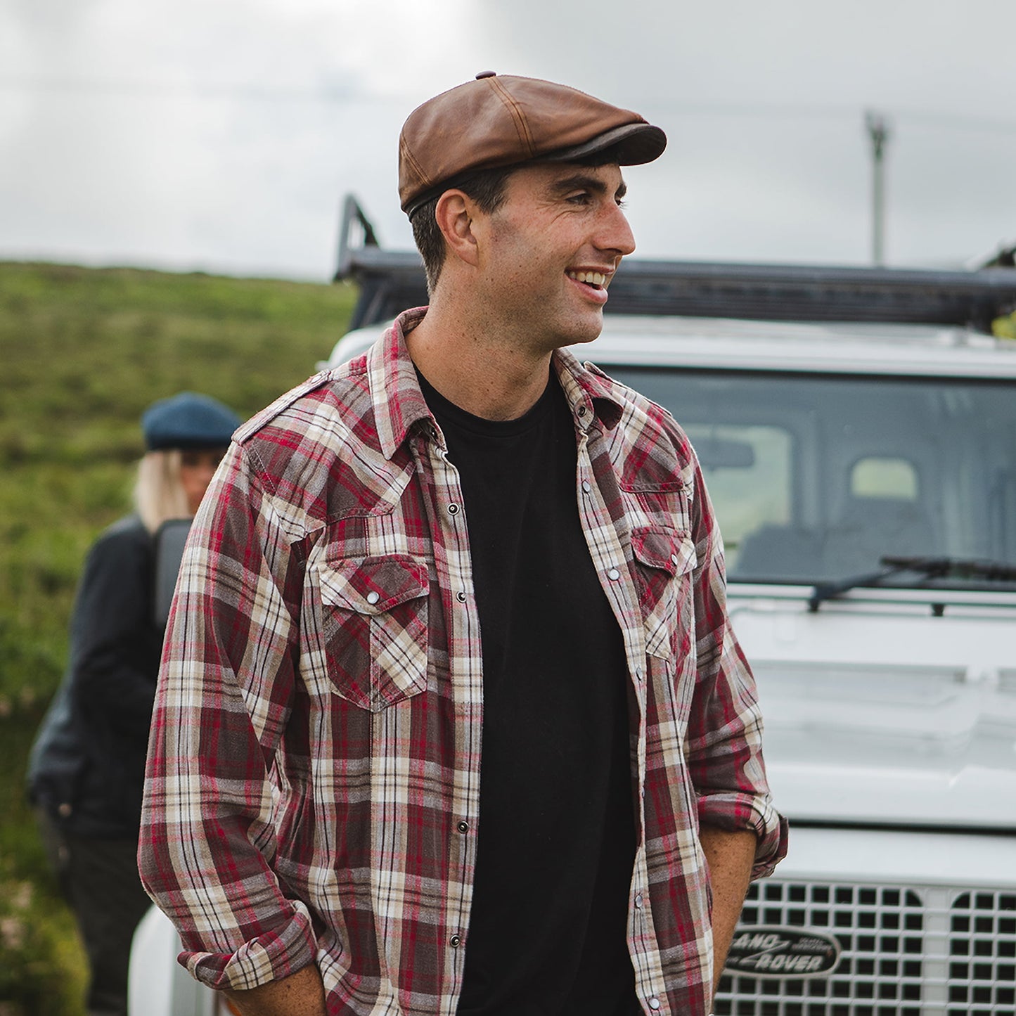 Jaxon & James Fulton Schiebermütze aus Leder - Braun