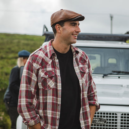 Jaxon & James Fulton Schiebermütze aus Leder - Braun