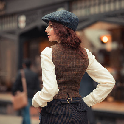 Jaxon & James Glenborin Donegal Tweed Ballonmütze Marl - Blau-Schwarz