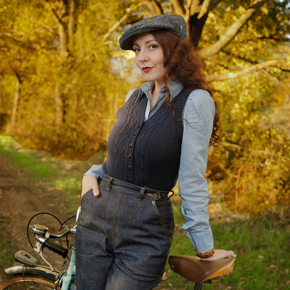 Jaxon & James Foyle Donegal Tweed Schiebermütze Marl - Blau-Schwarz