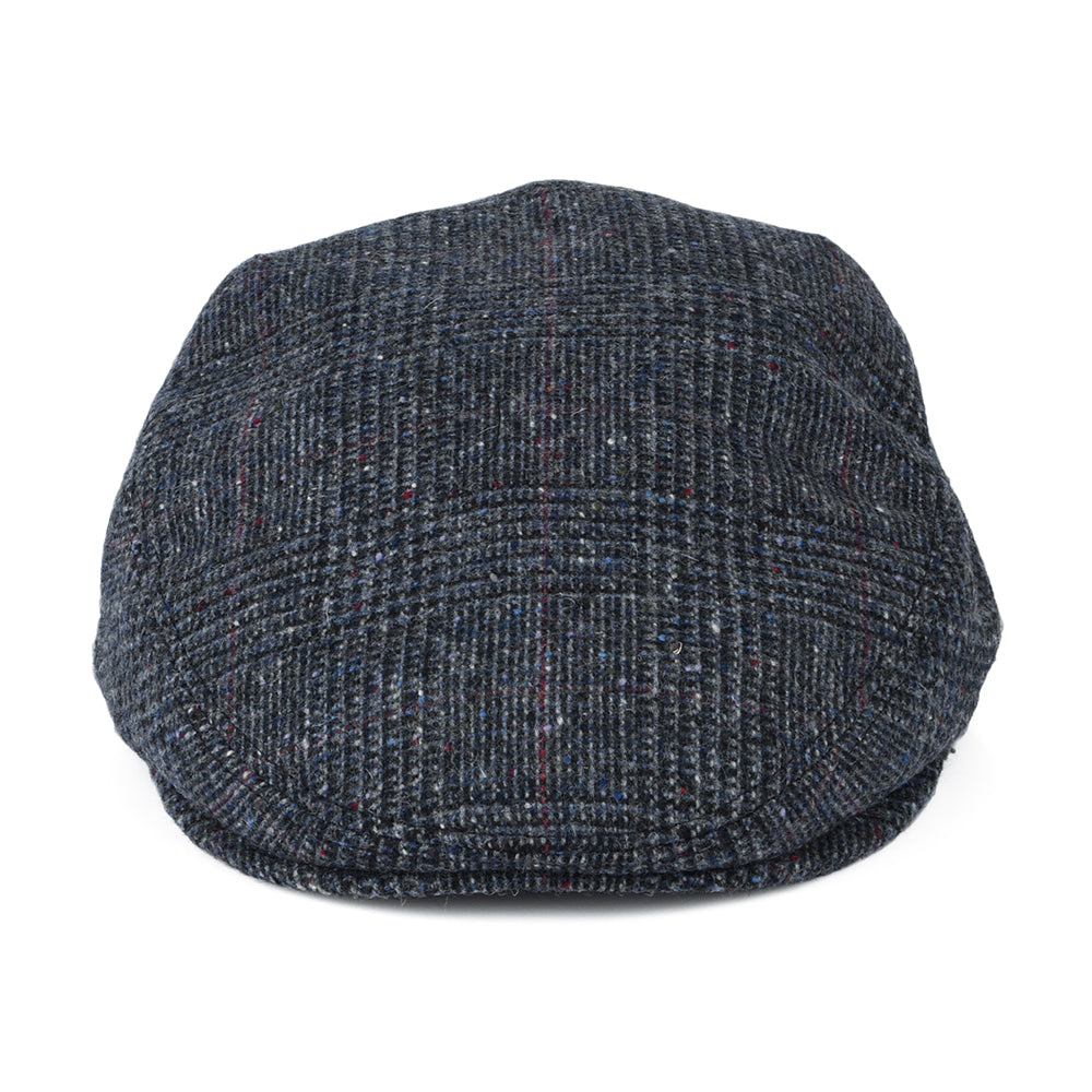 City Sport Donegal Tweed Schiebermütze mit Prince of Wales Karomuster - Blau