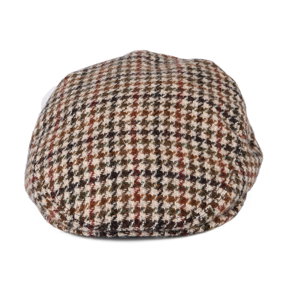 City Sport HARRIS TWEED Schiebermütze Houndstooth - Cremefarben-Olivgrün-Braun