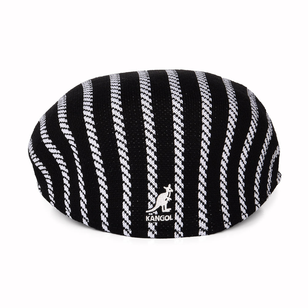 Kangol Twist Stripe 504 Schiebermütze - Schwarz-Weiß