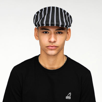 Kangol Twist Stripe 504 Schiebermütze - Schwarz-Weiß