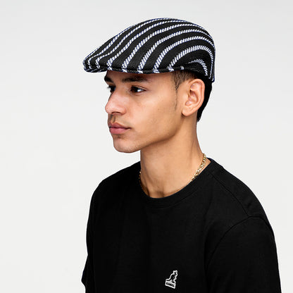 Kangol Twist Stripe 504 Schiebermütze - Schwarz-Weiß