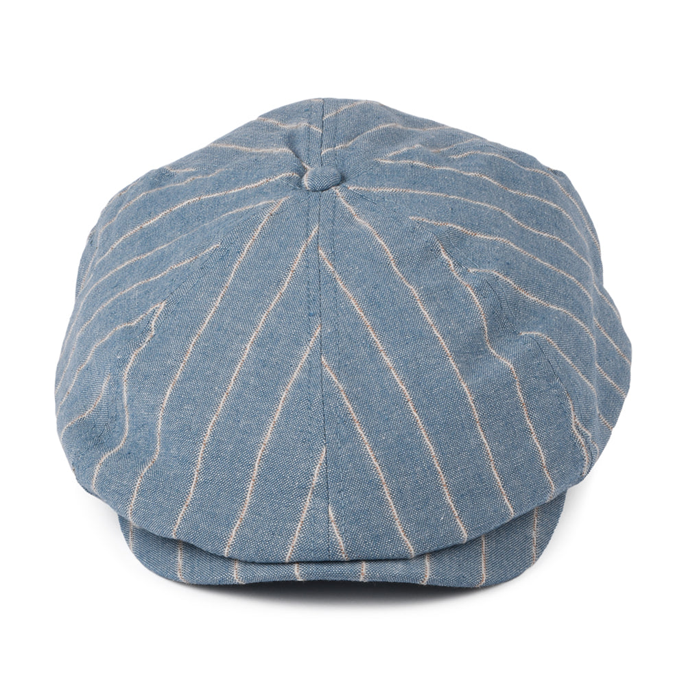 Barts Jamaica Ballonmütze gestreift aus Leinen-Baumwolle - Hellblau