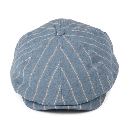 Barts Jamaica Ballonmütze gestreift aus Leinen-Baumwolle - Hellblau