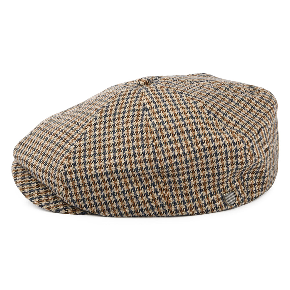 Brixton Brood II Ballonmütze Houndstooth - Sand-Hellblau