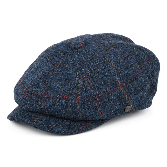 Failsworth Carloway HARRIS TWEED Ballonmütze mit Fensterscheibenmuster - Denim-Multi
