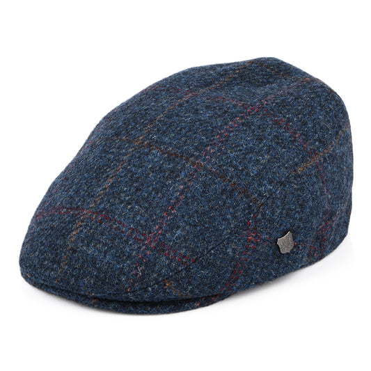 Failsworth Stornoway HARRIS TWEED Schiebermütze mit Fensterscheibenmuster - Denim-Multi