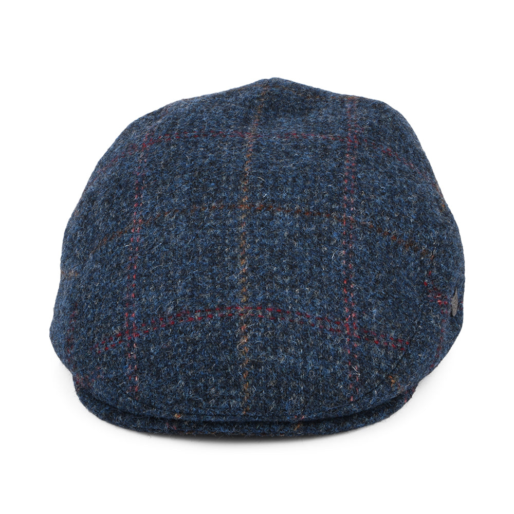 Failsworth Stornoway HARRIS TWEED Schiebermütze mit Fensterscheibenmuster - Denim-Multi