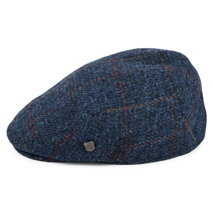 Failsworth Stornoway HARRIS TWEED Schiebermütze mit Fensterscheibenmuster - Denim-Multi