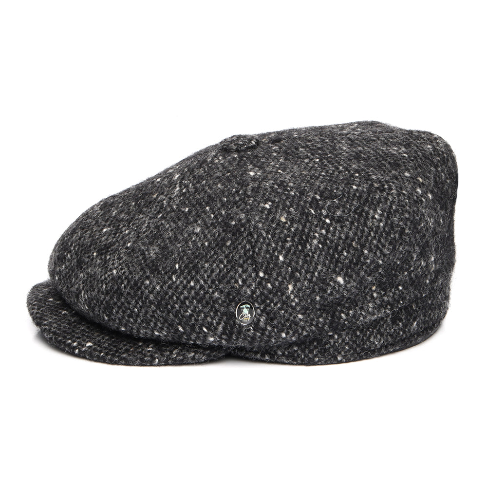 City Sport Deep Fit Donegal Tweed Ballonmütze aus Marl Tweed - Anthrazit