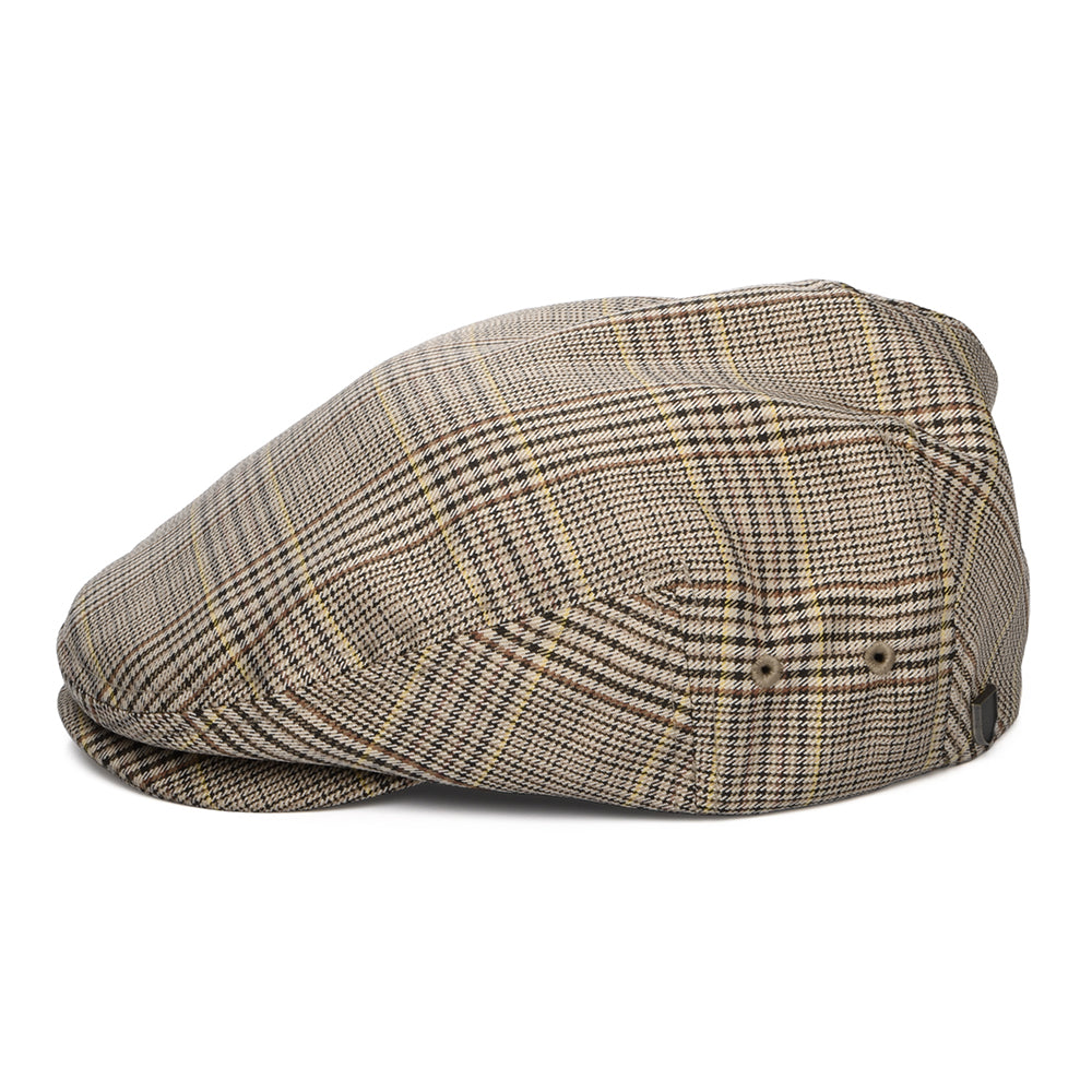 Brixton Hooligan Leichtgewicht Schiebermütze Houndstooth - Hellbraun-Braun-Rostrot