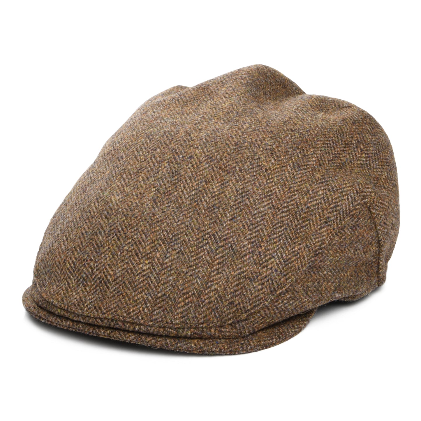 Christys Balmoral Country Tweed Schiebermütze mit Fischgrätmuster - Steingrau