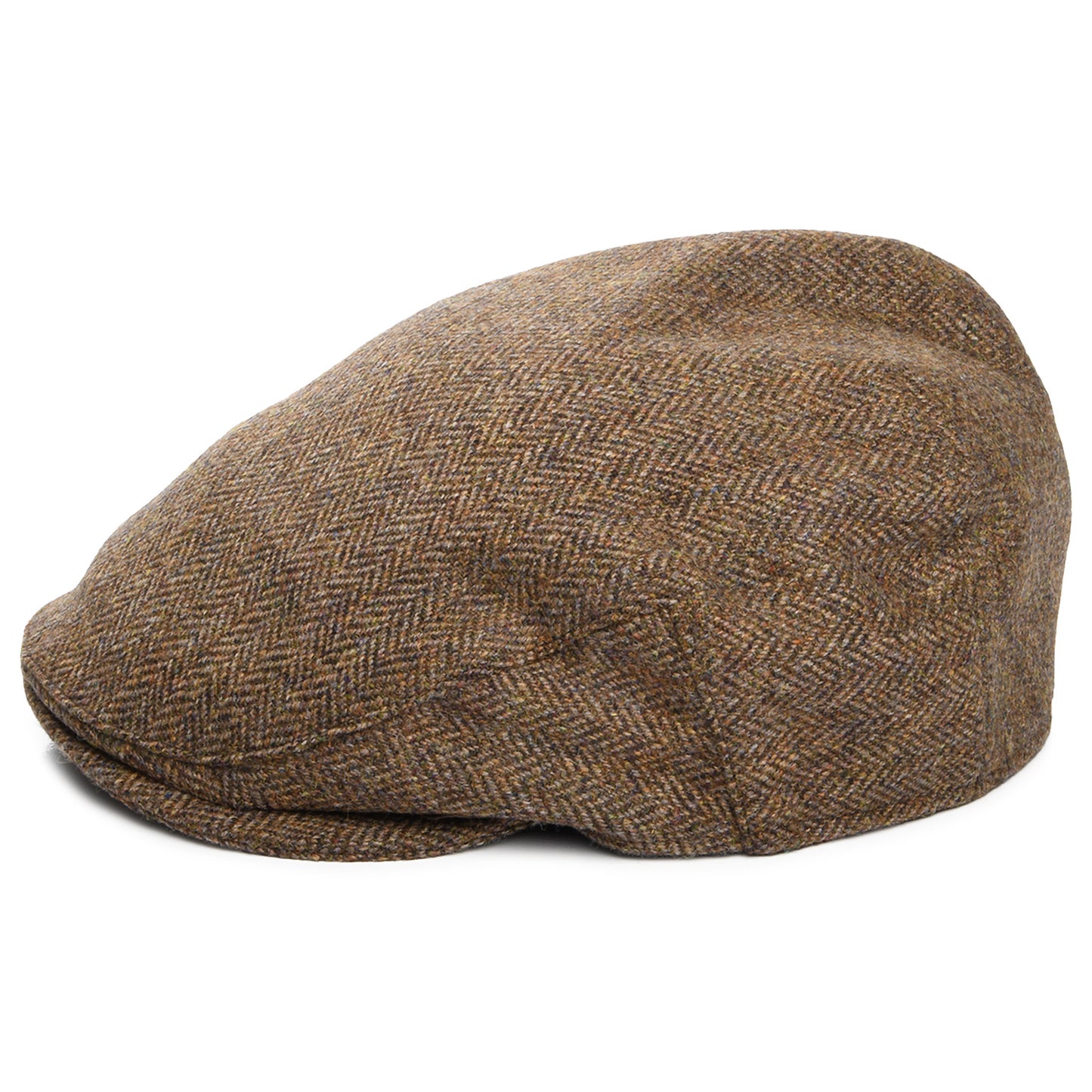 Christys Balmoral Country Tweed Schiebermütze mit Fischgrätmuster - Steingrau