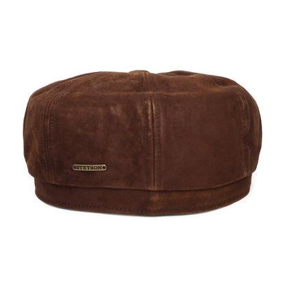 Stetson Hatteras Ballonmütze Distressed aus Leder - Cognac