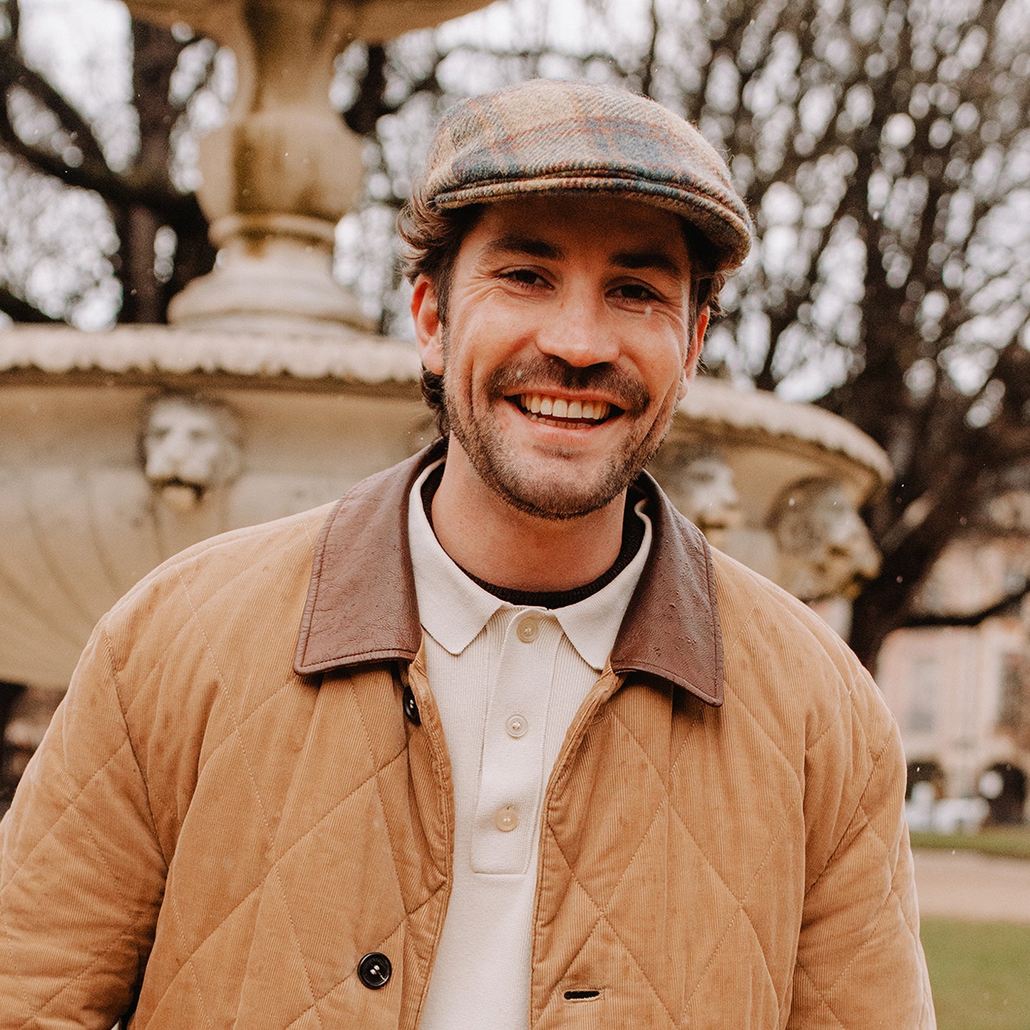 City Sport Le Charmeur Schiebermütze aus Britischer Schurwolle - Hellolivgrün-Multi