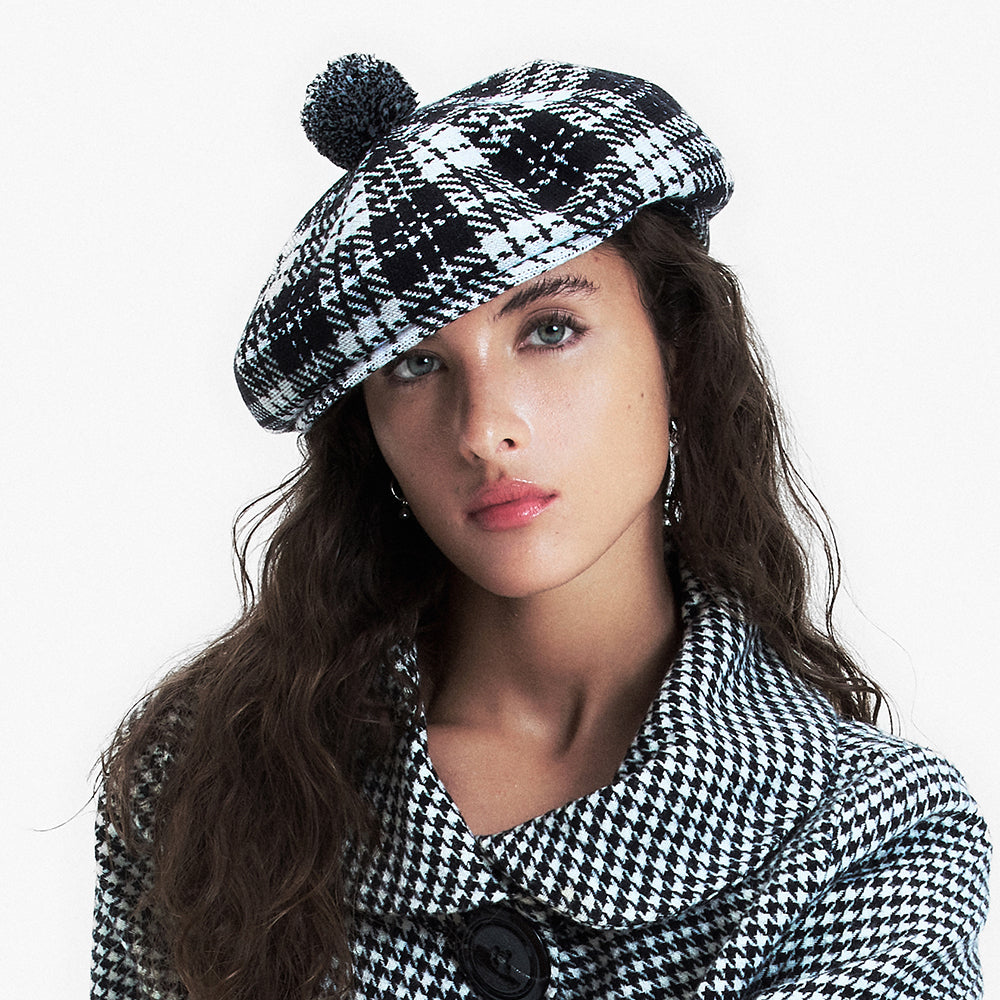 Kangol New Heritage Schiebermütze Mit Bommel - Schwarz-Grau