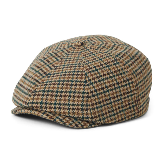 Brixton Brood Ballonmütze Houndstooth - Khaki-Ocker-Grün