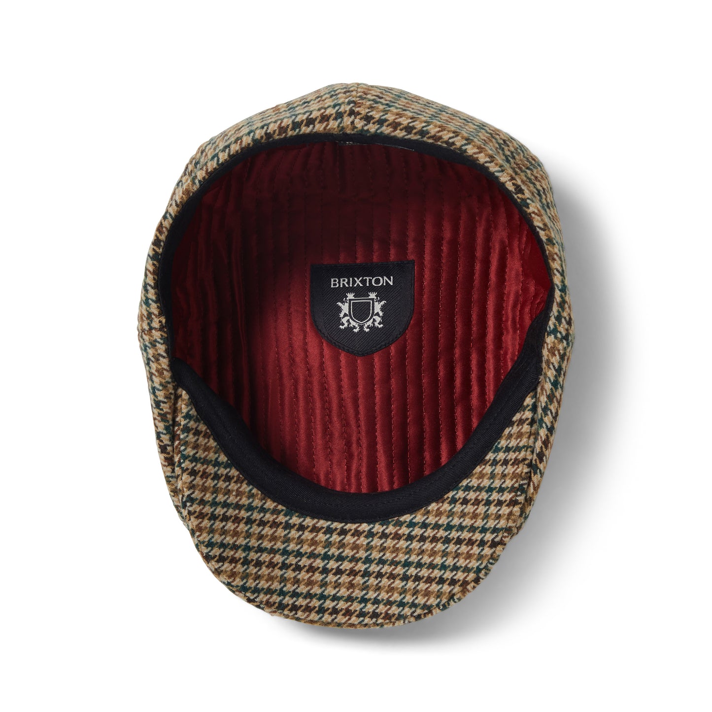 Brixton Brood Ballonmütze Houndstooth - Khaki-Ocker-Grün