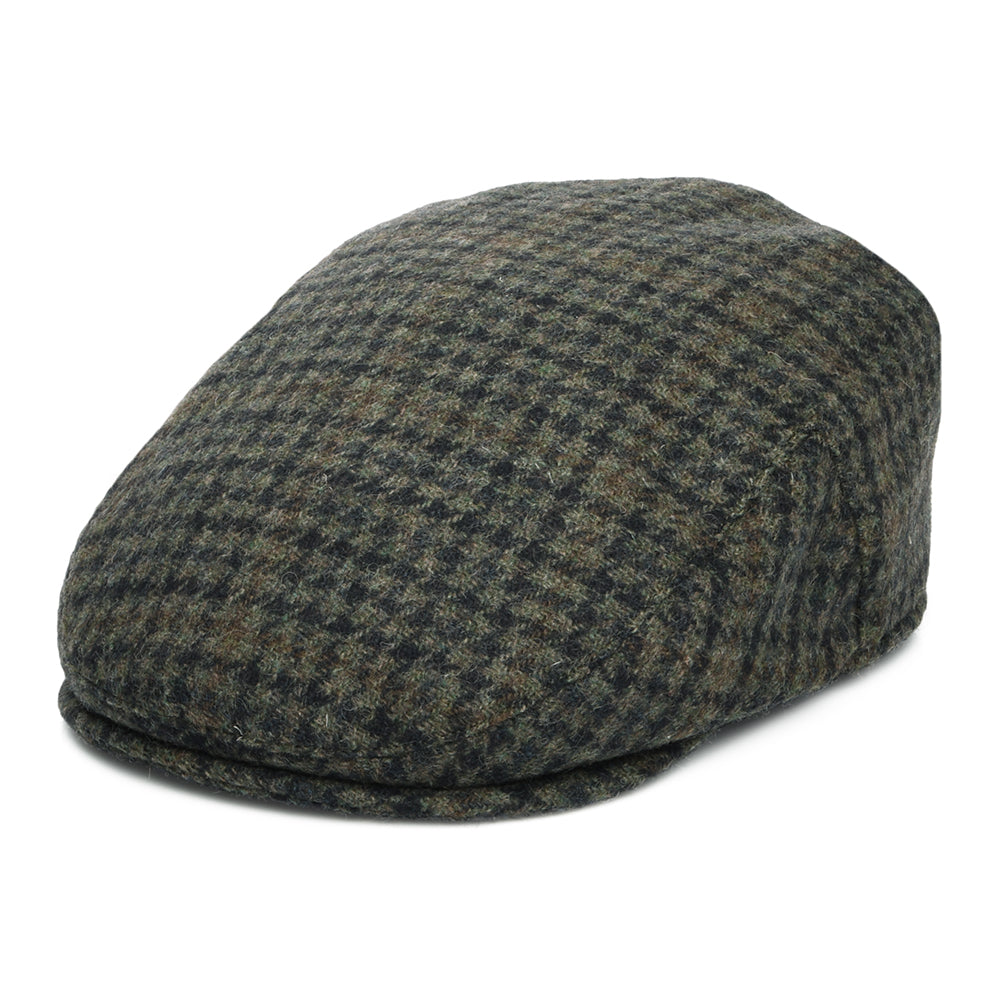 Failsworth County Schiebermütze Houndstooth aus Wollmischung - Moosgrün-Marineblau