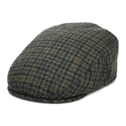 Failsworth County Schiebermütze Houndstooth aus Wollmischung - Moosgrün-Marineblau