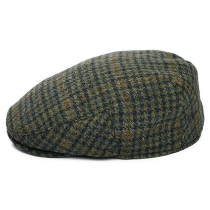 Failsworth County Schiebermütze Houndstooth aus Wollmischung - Moosgrün-Marineblau