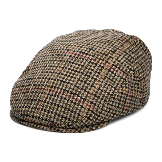 Failsworth Norwich Tweed Schiebermütze Houndstooth aus Wolle - Sand-Multi