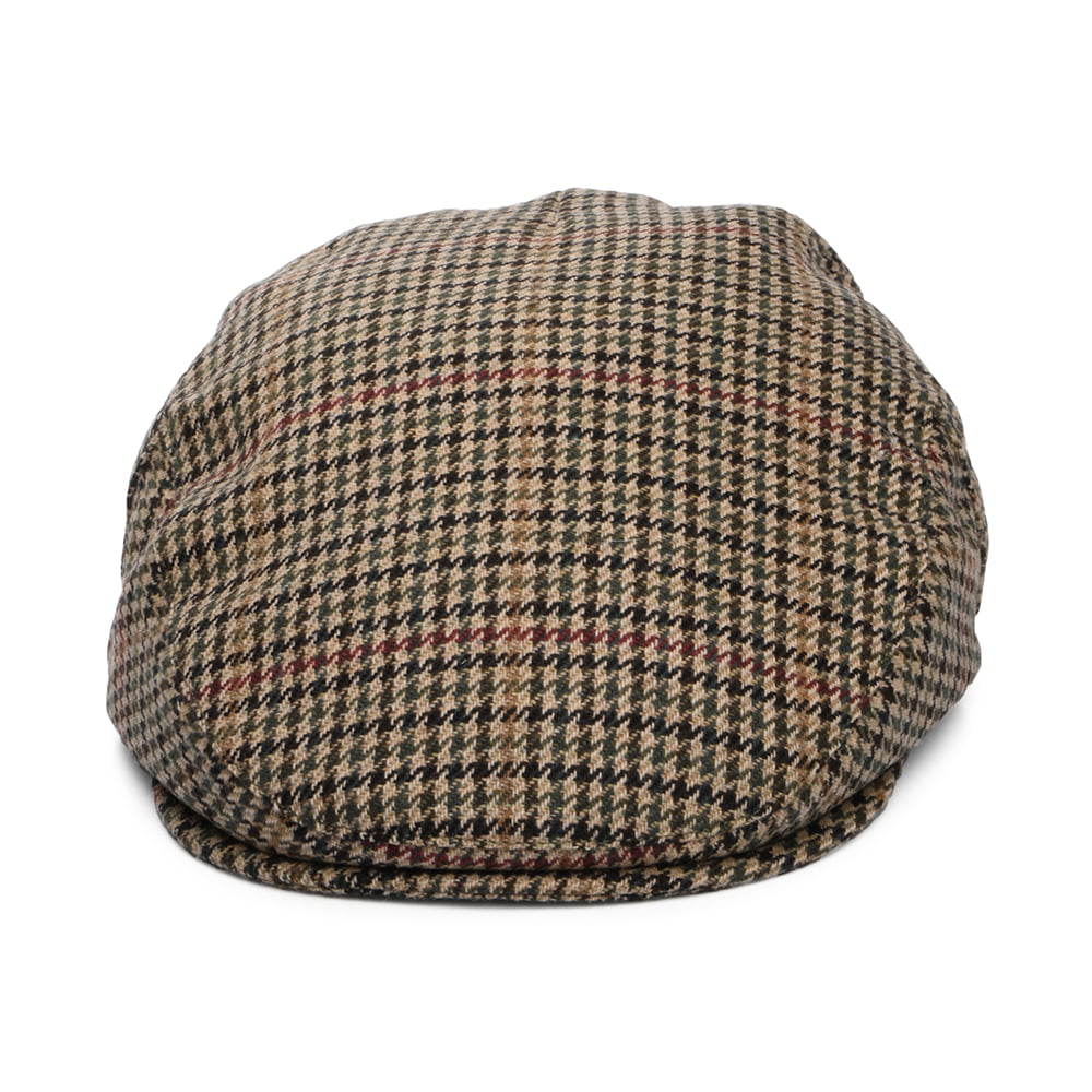 Failsworth Norwich Tweed Schiebermütze Houndstooth aus Wolle - Sand-Multi