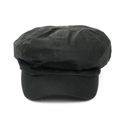 Failsworth Bakerboy Ballonmütze aus British Waxed Cotton - Olivgrün