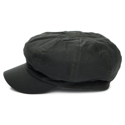 Failsworth Bakerboy Ballonmütze aus British Waxed Cotton - Olivgrün