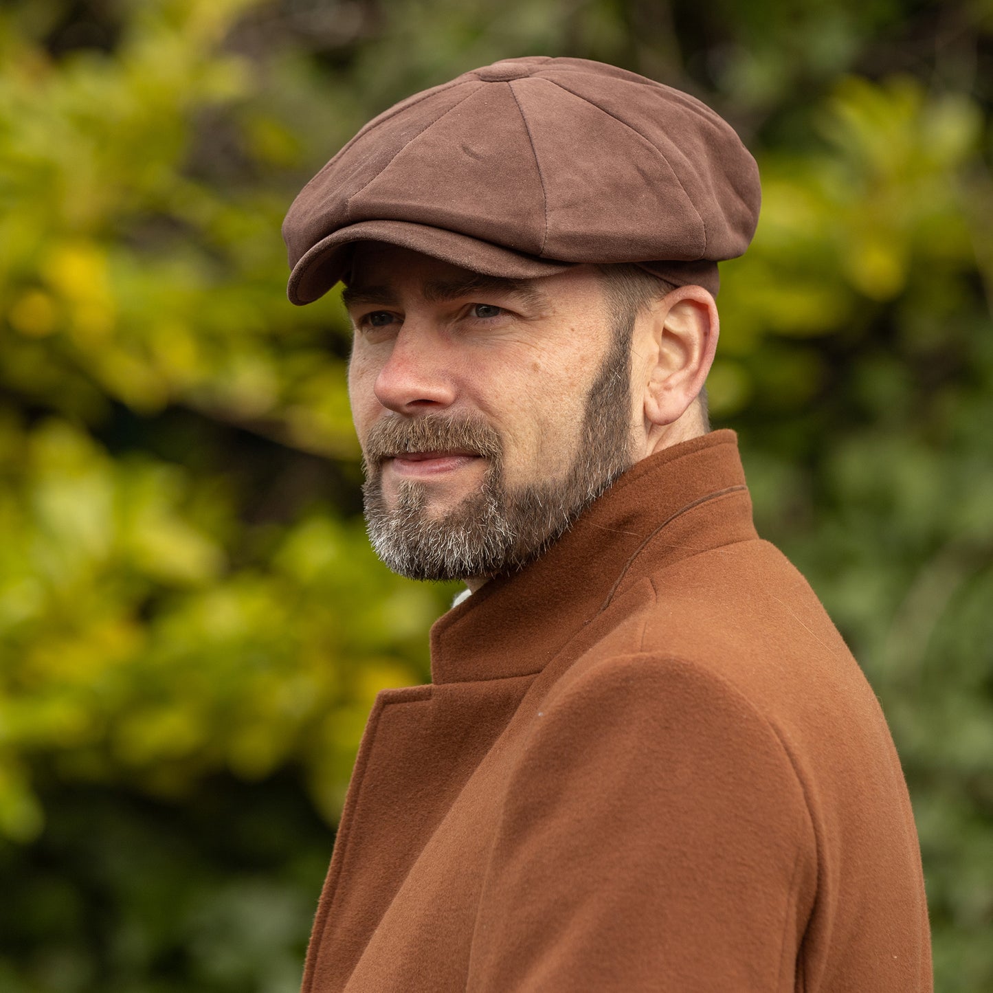 Denton Gatsby Ballonmütze aus Suede - Dunkelbraun