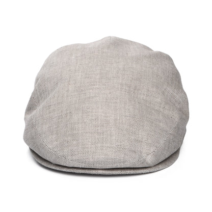 City Sport Schiebermütze Micro-Herringbone aus Leinen - Hellgrau