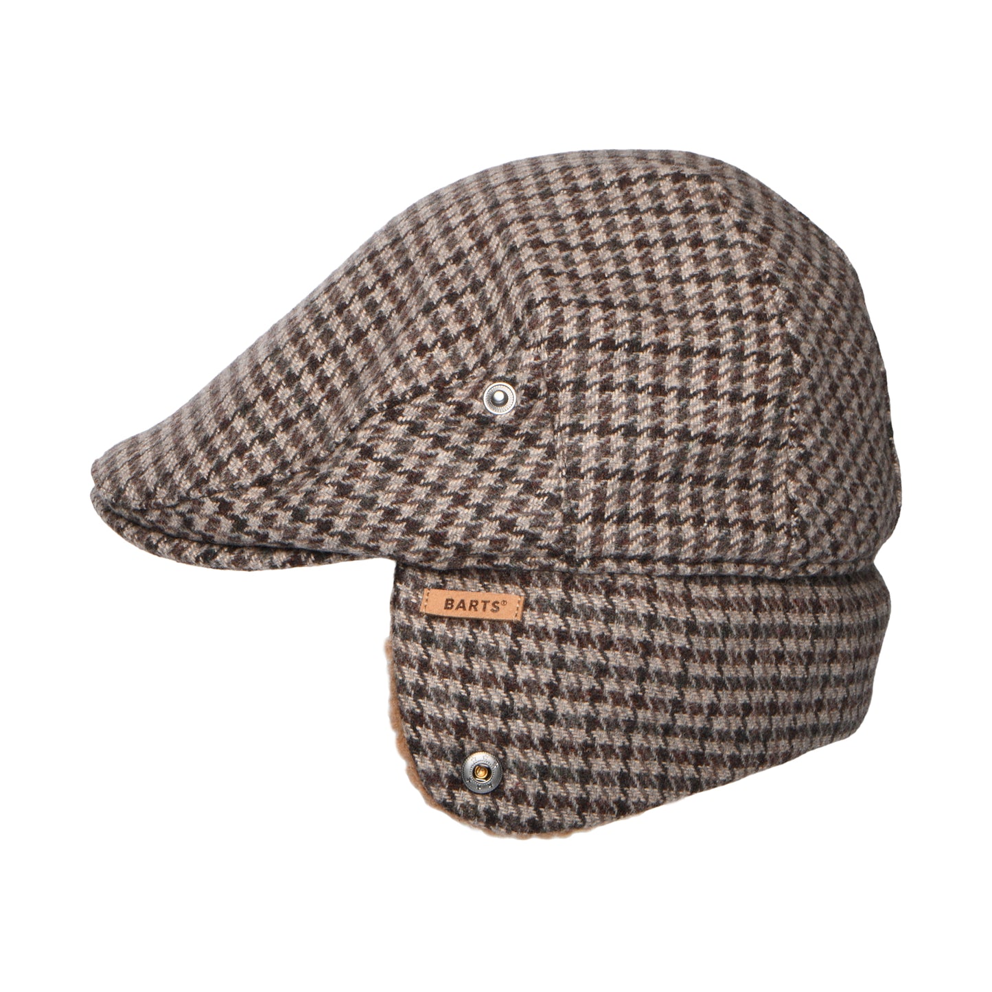 Barts Monzonite Schiebermütze Houndstooth mit Ohrenklappen - Dunkelbraun