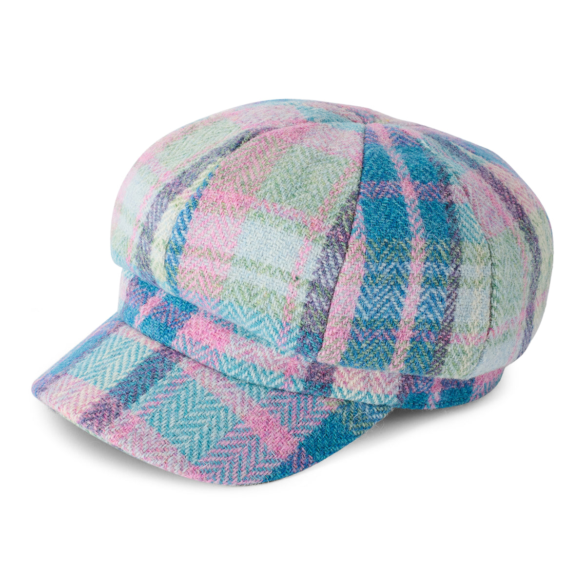 Failsworth Gabby HARRIS TWEED Bakerboy Ballonmütze - Petrol-Aquamarinblau