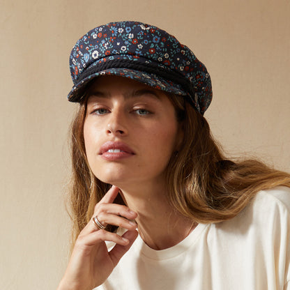 Brixton Schiffermütze Floral aus Baumwolle - Verwaschenes Marineblau