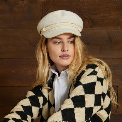 Brixton Boucle Schiffermütze - Cremeweiß