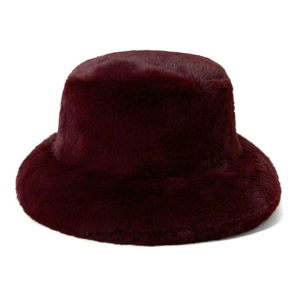 Brixton Dion Knautschbarer Fischerhut aus Kunstfell - Portwein
