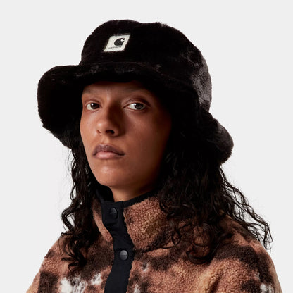 Carhartt WIP Damen Olney Kunstfell Fischerhut - Schwarz