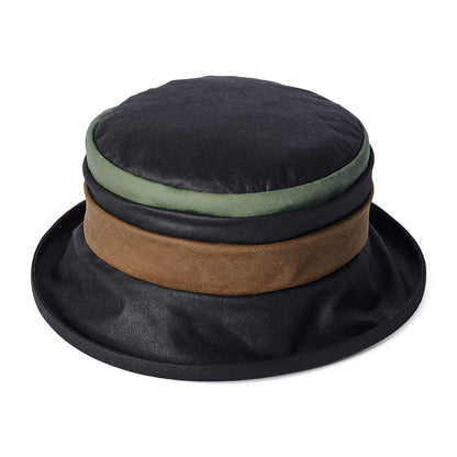 Failsworth Annie Regen Fischerhut aus British Waxed Cotton - Schwarz