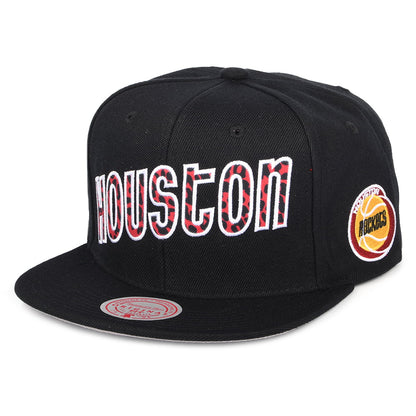 Mitchell & Ness Houston Rockets Snapback Cap - NBA Wildback - Schwarz