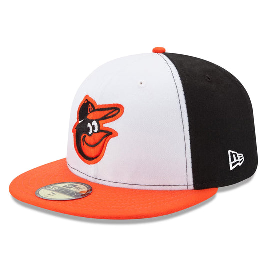 New Era 59FIFTY Baltimore Orioles Baseball Cap - MLB On Field AC Perf - Weiß-Orange