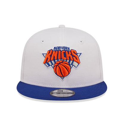 New Era 9FIFTY New York Knicks Snapback Cap - NBA White Crown Team - Weiß-Blau