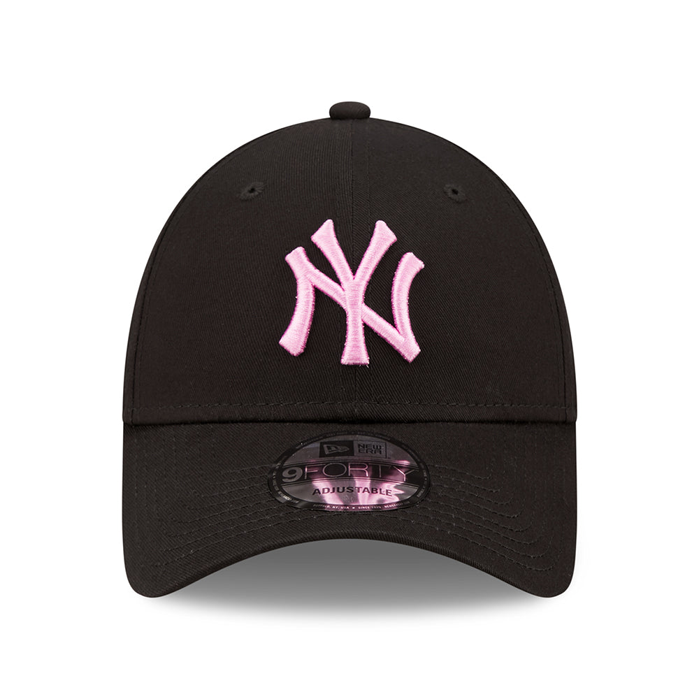 New Era 9FORTY New York Yankees Baseball Cap - MLB League Essential II - Schwarz-Hellrosa