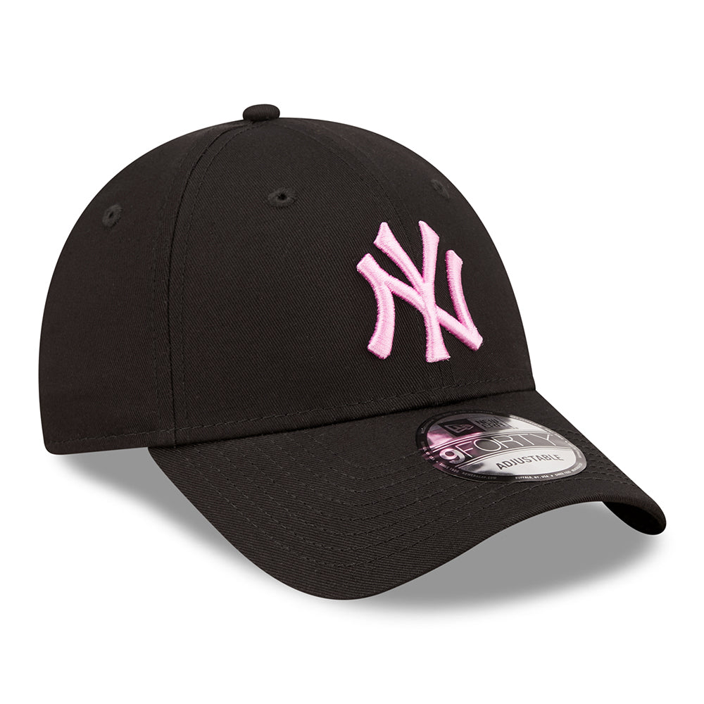 New Era 9FORTY New York Yankees Baseball Cap - MLB League Essential II - Schwarz-Hellrosa