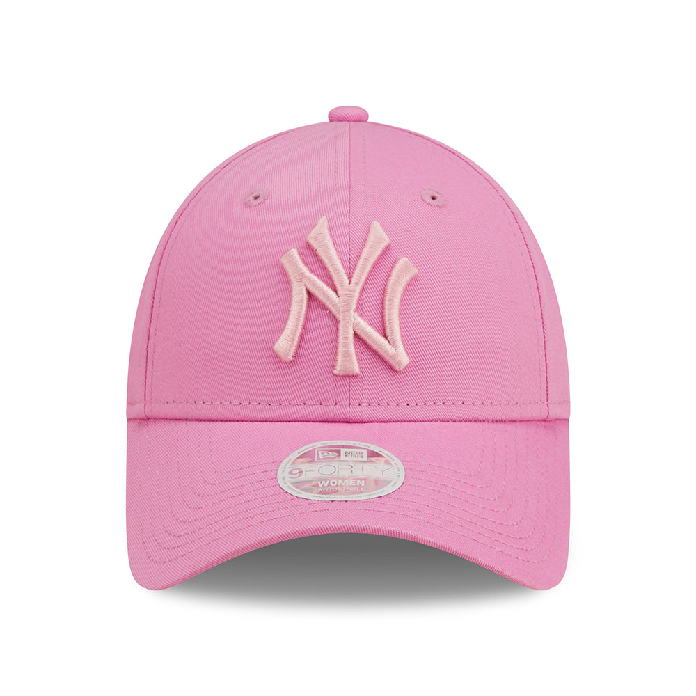 New Era Damen 9FORTY New York Yankees Baseball Cap - MLB League Essential - Rosa-Hellrosa